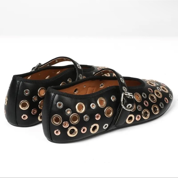 NWOT Faux Leather Ballet Flats in Black - Picture 6 of 8